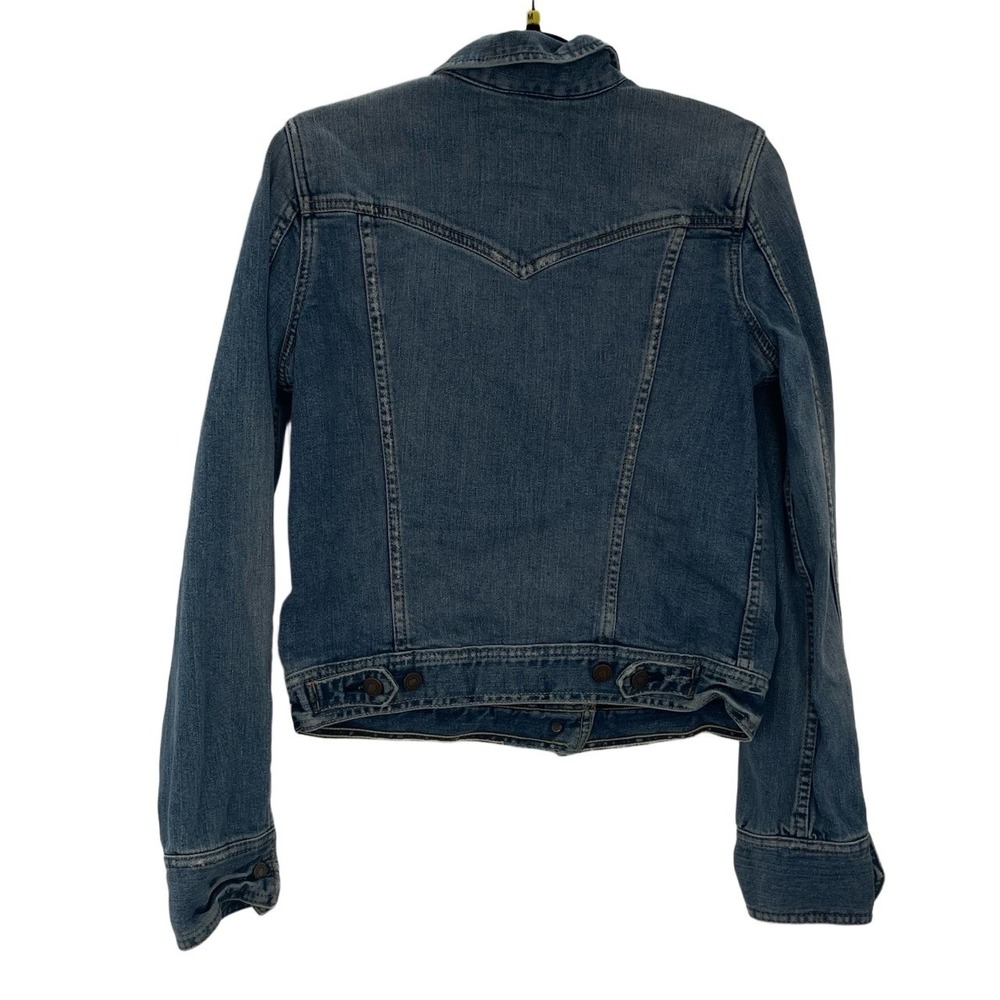 Abercrombie & Fitch Women's Vintage Y2K Distressed Trucker Denim Jacket Size M - Picture 2 of 10